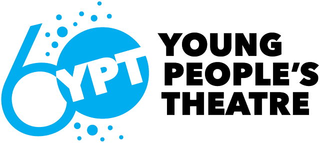 Logo for Young People's Theatre featuring a stylized blue globe and bold text.